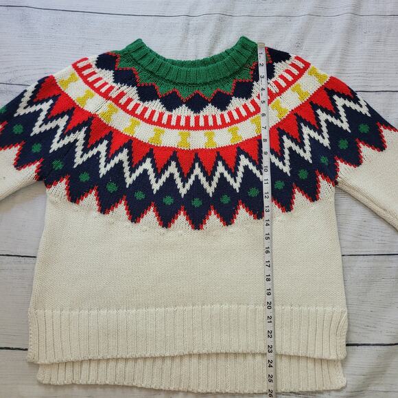 Aerie Size M Fair Isle Sweater Chunky Knit Multi Color Cozy Holiday Winter - Picture 4 of 10